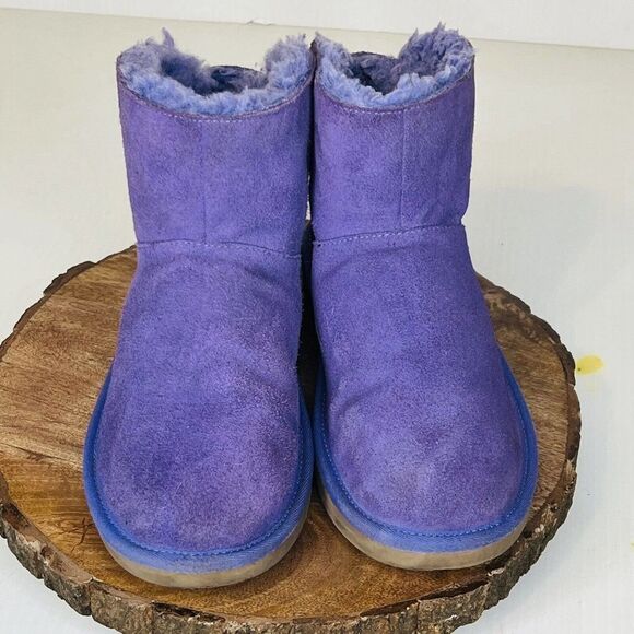 Ugg Koolaburra Star Mini Lined Sheepskin Boots Purple Kids Youth Size 4 - Picture 5 of 11
